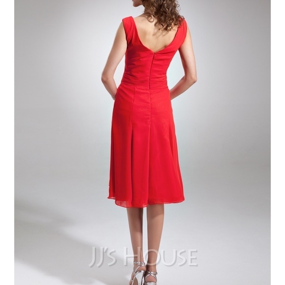 NWT JJ’s House A-line Princess square neckline with crystal brooch dress size 10 - Picture 3 of 10